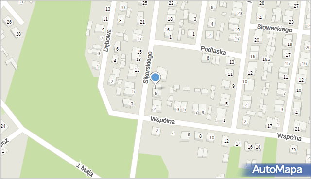 Łochów, Sikorskiego Władysława, gen., 8, mapa Łochów