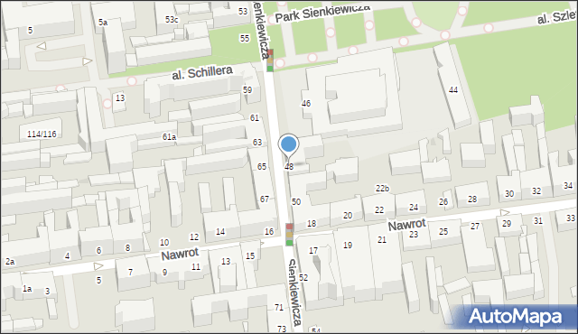 Łódź, Sienkiewicza Henryka, 48, mapa Łodzi