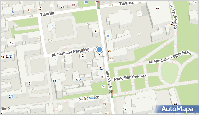 Łódź, Sienkiewicza Henryka, 49, mapa Łodzi