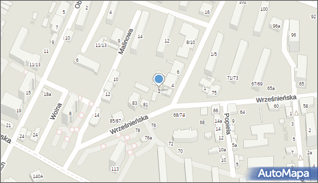 Łódź, Sierakowskiego, 2, mapa Łodzi