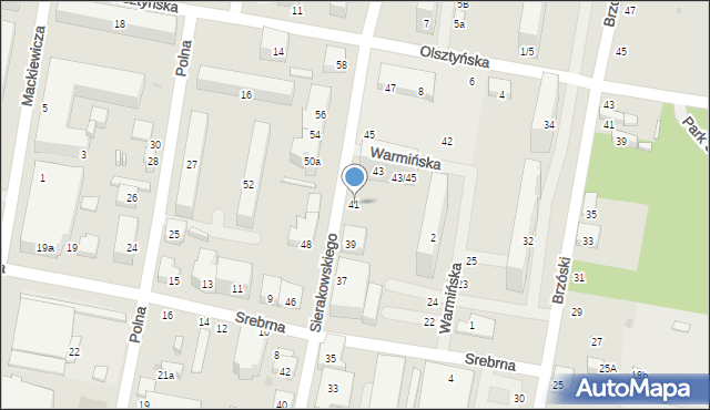 Łódź, Sierakowskiego, 41, mapa Łodzi