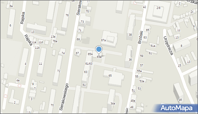 Łódź, Sierakowskiego, 63a, mapa Łodzi