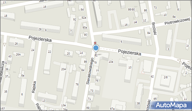 Łódź, Sierakowskiego, 81, mapa Łodzi