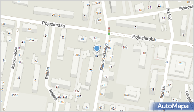 Łódź, Sierakowskiego, 84, mapa Łodzi