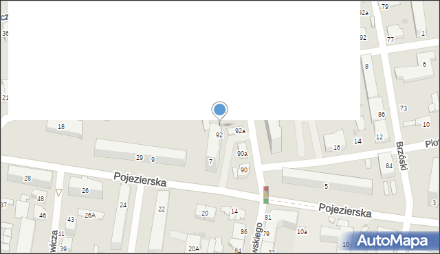 Łódź, Sierakowskiego, 94a, mapa Łodzi