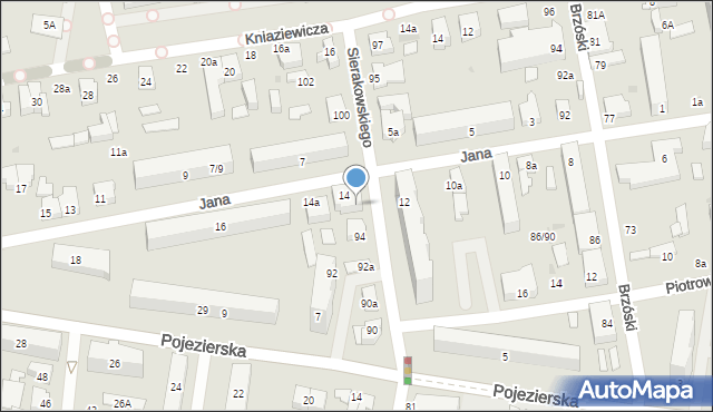 Łódź, Sierakowskiego, 96, mapa Łodzi