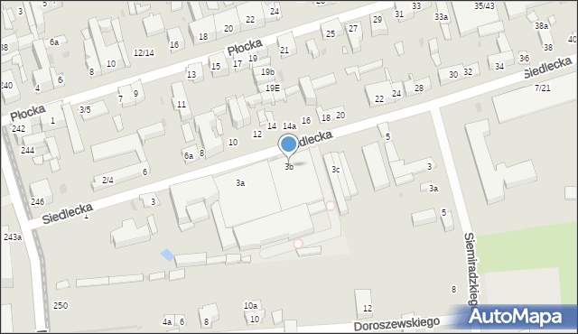 Łódź, Siedlecka, 3b, mapa Łodzi
