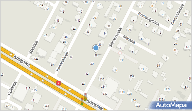 Łomianki, Sierakowska, 38, mapa Łomianki