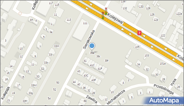 Łomianki, Sierakowska, 39a, mapa Łomianki