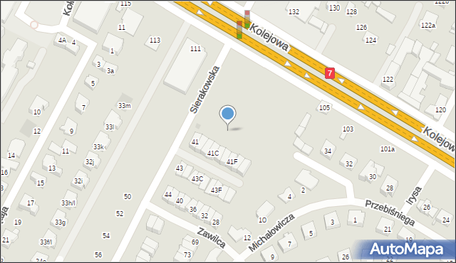 Łomianki, Sierakowska, 39c, mapa Łomianki