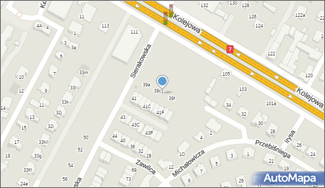 Łomianki, Sierakowska, 39d, mapa Łomianki