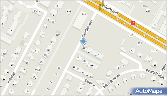 Łomianki, Sierakowska, 41, mapa Łomianki