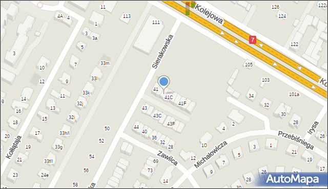 Łomianki, Sierakowska, 41B, mapa Łomianki