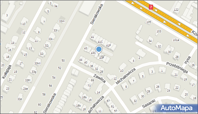 Łomianki, Sierakowska, 43E, mapa Łomianki