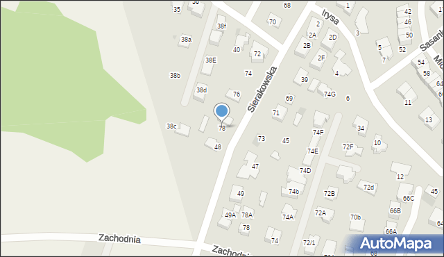 Łomianki, Sierakowska, 78, mapa Łomianki