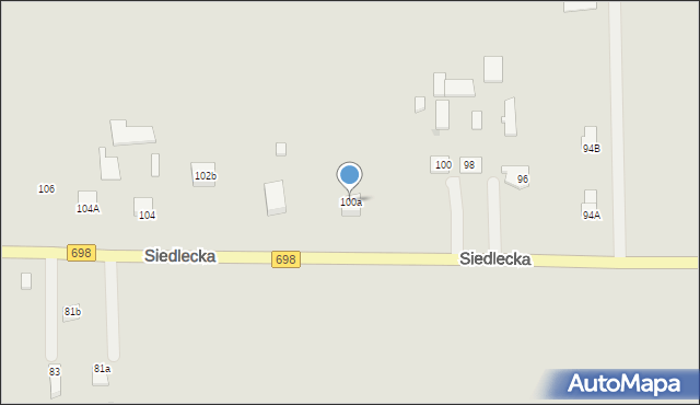 Łosice, Siedlecka, 100a, mapa Łosice