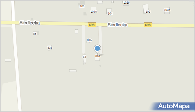 Łosice, Siedlecka, 81a, mapa Łosice