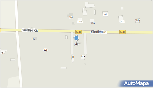 Łosice, Siedlecka, 81b, mapa Łosice