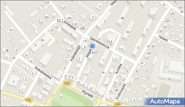 Łosice, Sienkiewicza Henryka, 5, mapa Łosice