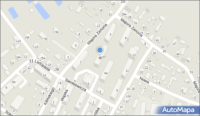 Łosice, Sienkiewicza Henryka, 6B, mapa Łosice