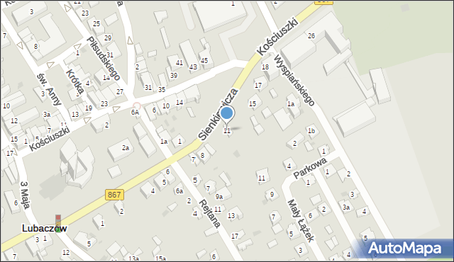 Lubaczów, Sienkiewicza Henryka, 11, mapa Lubaczów