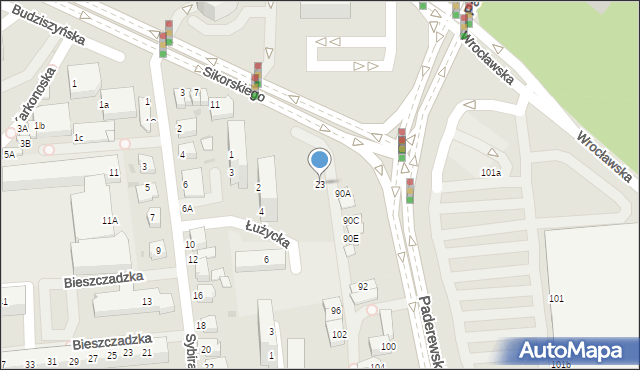 Lubin, Sikorskiego Władysława, gen., 23, mapa Lubin