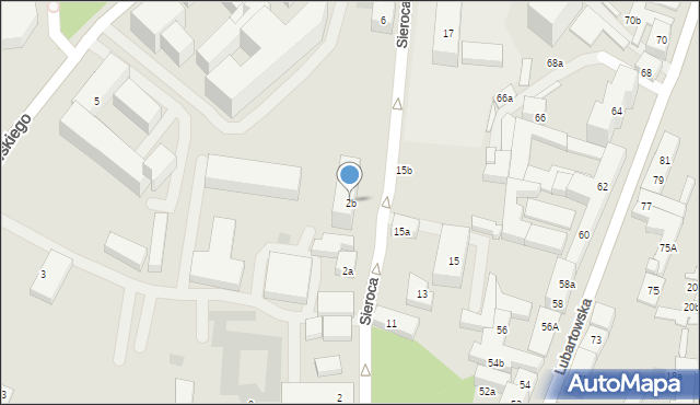 Lublin, Sieroca, 2b, mapa Lublina