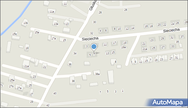 Lublin, Sieciecha Wojciecha, 7, mapa Lublina
