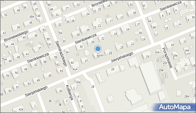 Lublin, Sierpińskiego Seweryna, 33, mapa Lublina