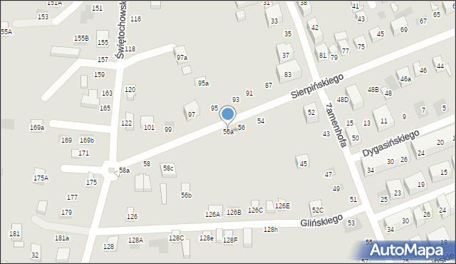 Lublin, Sierpińskiego Seweryna, 56a, mapa Lublina
