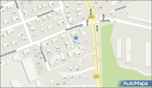Lublin, Sierpińskiego Seweryna, 6b, mapa Lublina