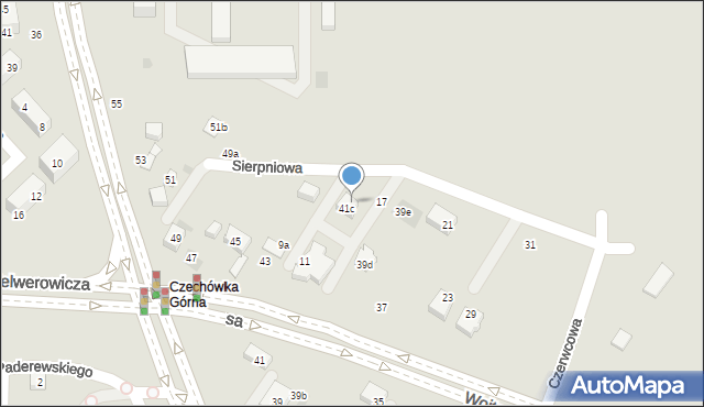 Lublin, Sierpniowa, 15, mapa Lublina