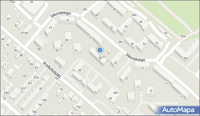 Luboń, Sikorskiego Władysława, gen., 29, mapa Luboń