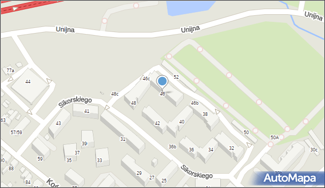 Luboń, Sikorskiego Władysława, gen., 46, mapa Luboń