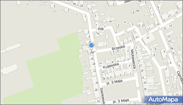 Lubraniec, Sienkiewicza Henryka, 14a, mapa Lubraniec