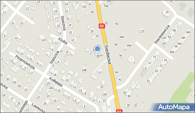 Łuków, Siedlecka, 29, mapa Łuków