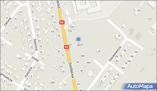 Łuków, Siedlecka, 50, mapa Łuków