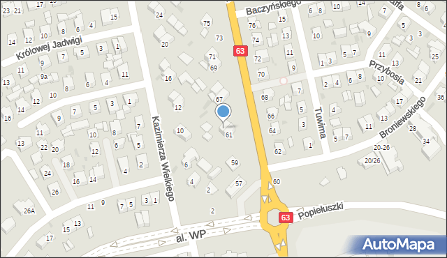 Łuków, Siedlecka, 63, mapa Łuków