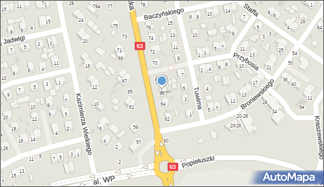 Łuków, Siedlecka, 66, mapa Łuków