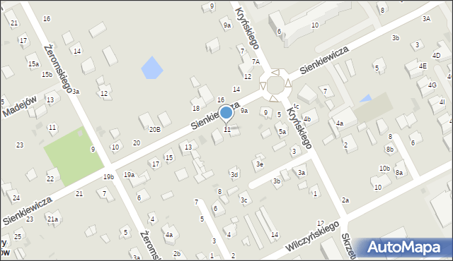 Łuków, Sienkiewicza Henryka, 11, mapa Łuków