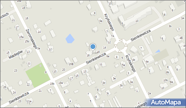 Łuków, Sienkiewicza Henryka, 18a, mapa Łuków