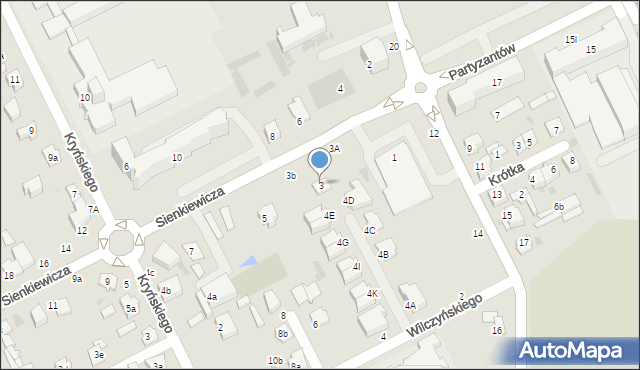 Łuków, Sienkiewicza Henryka, 3, mapa Łuków