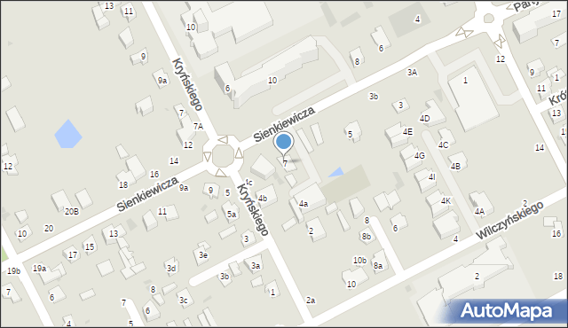 Łuków, Sienkiewicza Henryka, 7, mapa Łuków