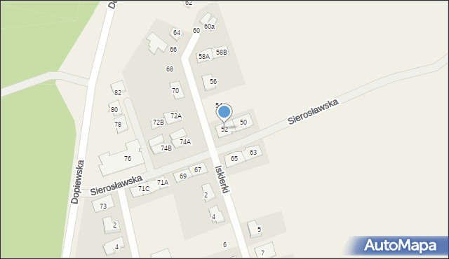 Lusówko, Sierosławska, 52, mapa Lusówko
