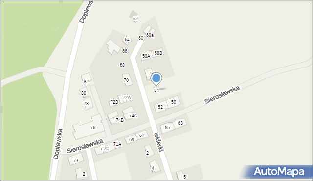 Lusówko, Sierosławska, 54, mapa Lusówko