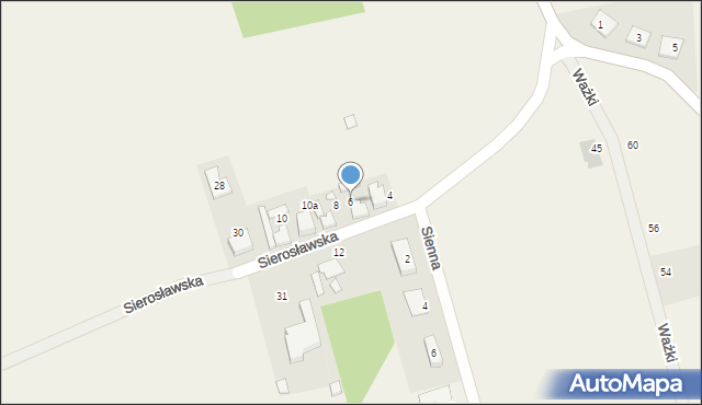 Lusówko, Sierosławska, 6, mapa Lusówko