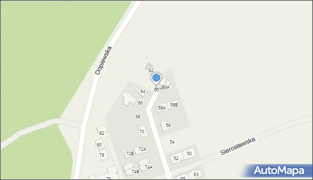 Lusówko, Sierosławska, 60, mapa Lusówko