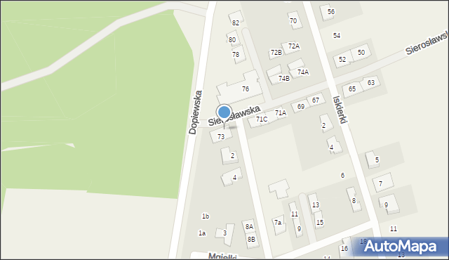 Lusówko, Sierosławska, 73A, mapa Lusówko