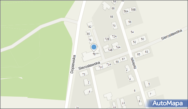 Lusówko, Sierosławska, 76, mapa Lusówko