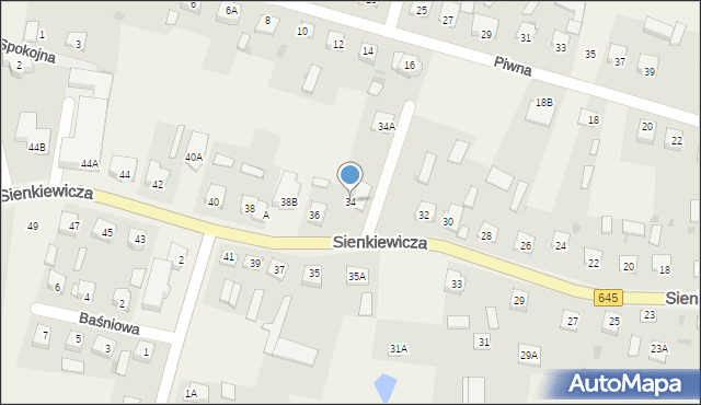 Łyse, Sienkiewicza Henryka, 34, mapa Łyse